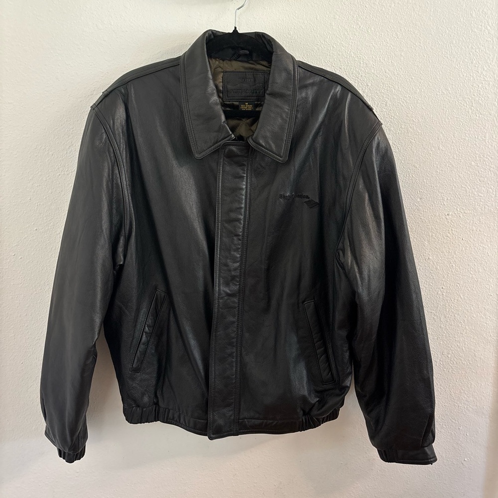 Vintage genuine leather bomber jacket